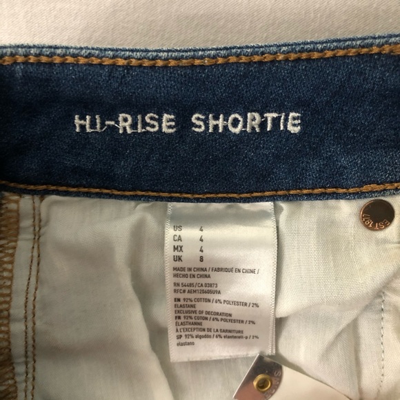 American Eagle Hi-Rise Shortie super stretch cuffed denim shorts - Picture 9 of 12